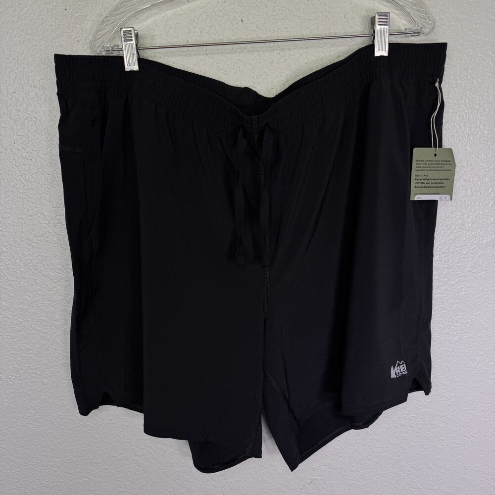 REI Active Pursuits Shorts Mens XXL Athletic Gym Unlined UPF 50 NEW Black 2XL